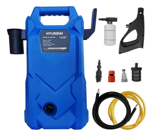 Hidrolavadora Hyundai 1400w 80 Bar Kit Picos Deposito Jabon Color Azul Frecuencia 50hz