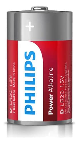 Pack X2 Pila Alcalina Philips Tamaño D.