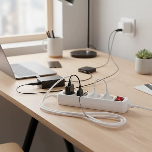 Alargue Zapatilla Tipo Zuco Con Llave De Corte 3500w 4 Tomas Blanco