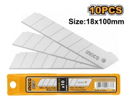 Hoja Repuesto Trincheta X 10 18mm Ingco Hknsb112