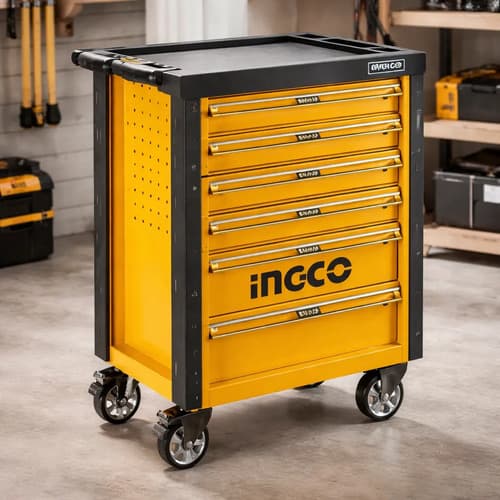 Gabinete Carro Taller Metal (vacio) Ingco Naranja/negro