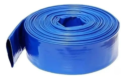Manguera Plana Agricola Pvc De Descarga 2 X 100 Mts 4 Bar Color Azul