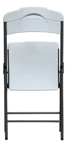 Silla Plegable De Metal Y Pvc Blanca Blanco