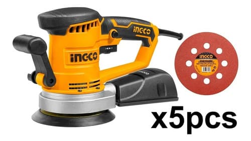 Lijadora Roto Orbital Ingco Rs4508 Con Sistema Velcro Naranja 50hz/60hz 450w 50 Hz/60 Hz