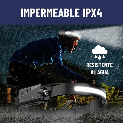 Linterna Frontal Luz Led Camping De Cabeza Maxwell Blanco Negro