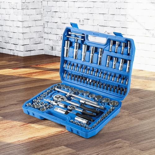 Set De Herramientas 108 Piezas Llaves Tubo Y Puntas Azul
