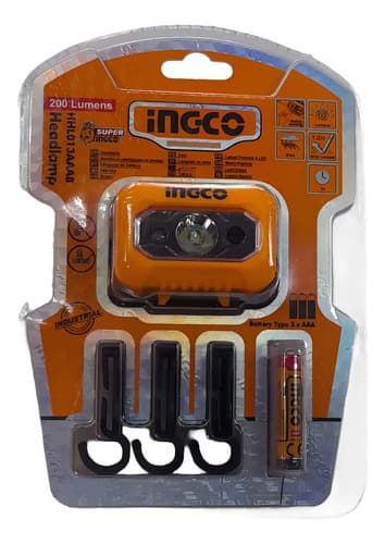 Linterna Vincha Led Ingco 100/200 Lumens Alcance 91 Mts Blanco Amarillo