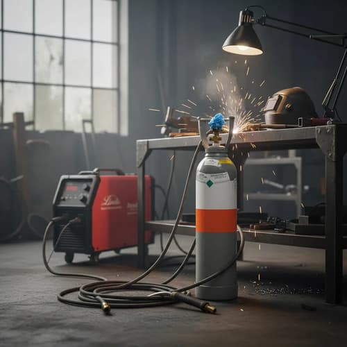 Cilindro Tubo De Gas Para Soldar 2 Mts, Mig/tig. Cargados Plateado