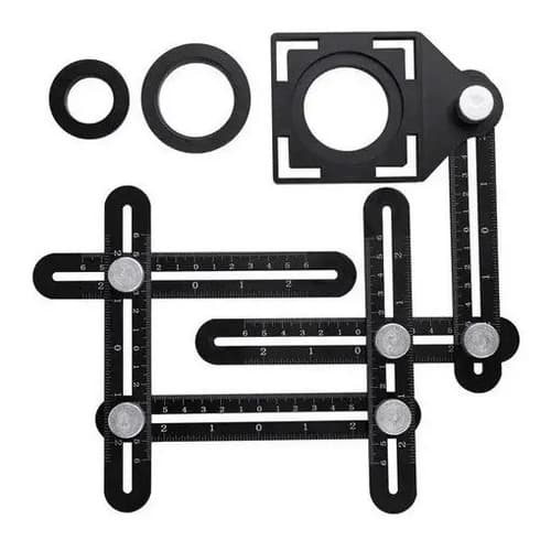 Escuadra Multiángulo De Aluminio Gruposhopmix Para Carpintería Bricolaje Phantom Black