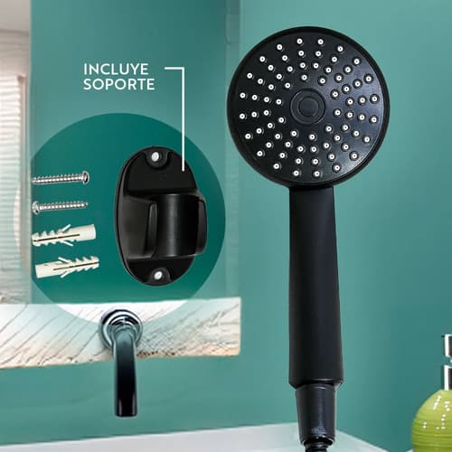 Monocomando Negro Mate Para Ducha Italomix Lh-3259