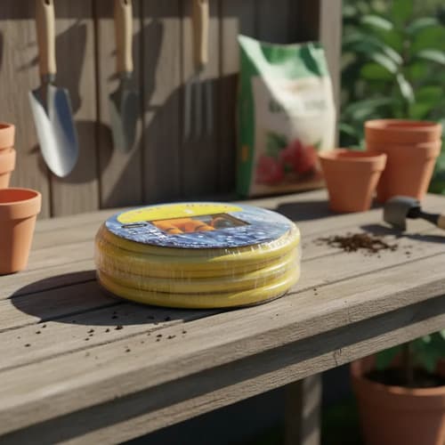 Manguera De Jardín 15 Mts Con Accesorios De Riego Hoteche Amarillo