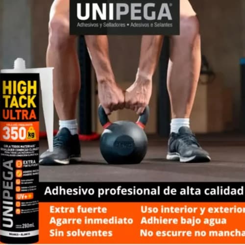 Adhesivo Híbrido Unipega High Tack Blanco De 280 Ml Para Fijación Extrafuerte