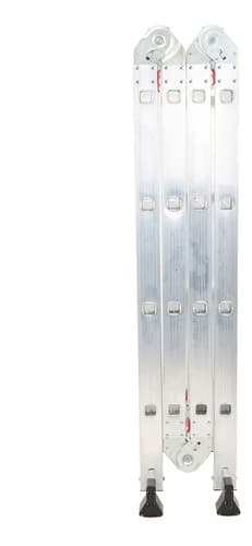 Escalera De Aluminio 4x4 Articulada 16 Escalones + Plataforma Andamio Garden Life Plateado