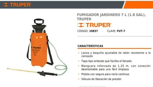 Fumigador 7 Litros Truper 10837 Naranja