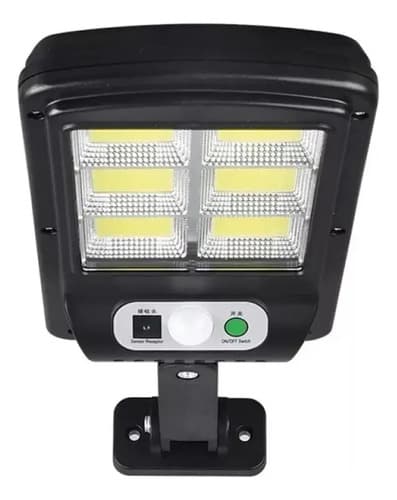 3 Lamparas Luz Foco Solar 240 Led Exterior Con Sensor Negro