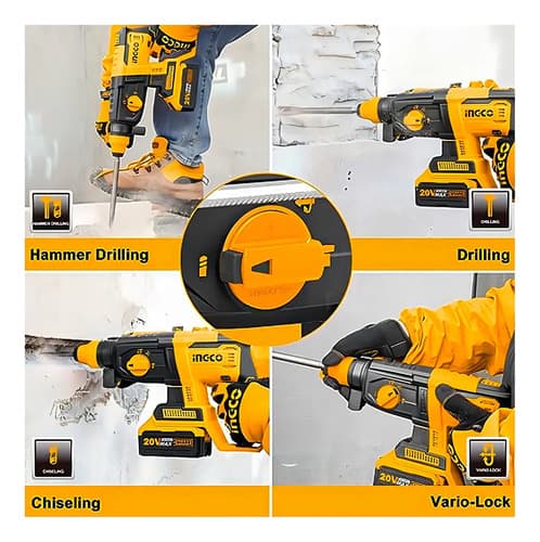 Taladro Rotomartillo Amoladora Atornillador Impacto Brushles Color Amarillo