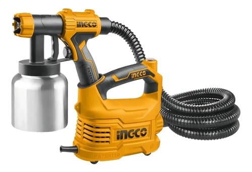 Pistola Rociadora Eléctrica Ingco De Aluminio Con Tacho De 800ml Amarillo