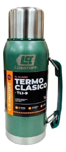 Termo 1 Litro Acero Inoxidable Lusqtoff Frio Y Calor Verde