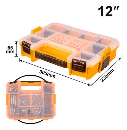 Organizador Plastico Herramientas Maletin 12'' Ingco Color Amarillo