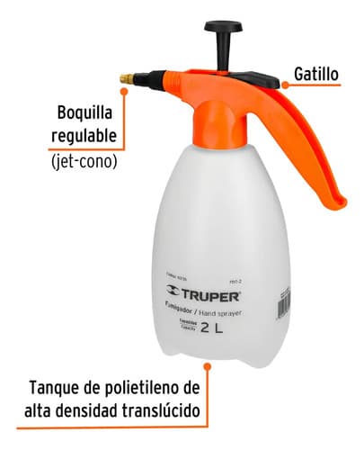 Truper Fumigador Aspersor Manual Fdo-2 2 Litros 10235 Blanco