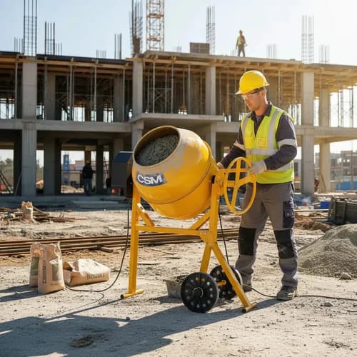 Mezcladora De Concreto Inteligente De 130 Litros, Monofásica, Motor Csm 71000402