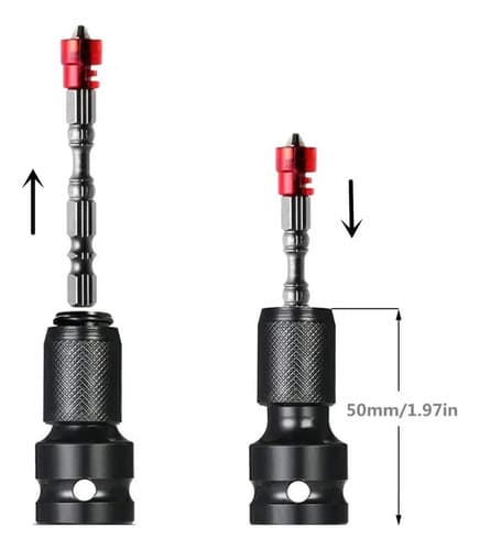 Adaptador De Impacto De 1/2 Pulgada A Hexagonal 1/4 Punta