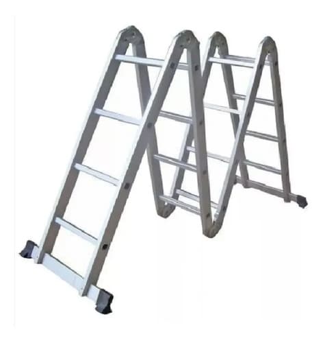 Escalera Andamio Equus De Aluminio Multifunción 4.7m H Y T Color Gris