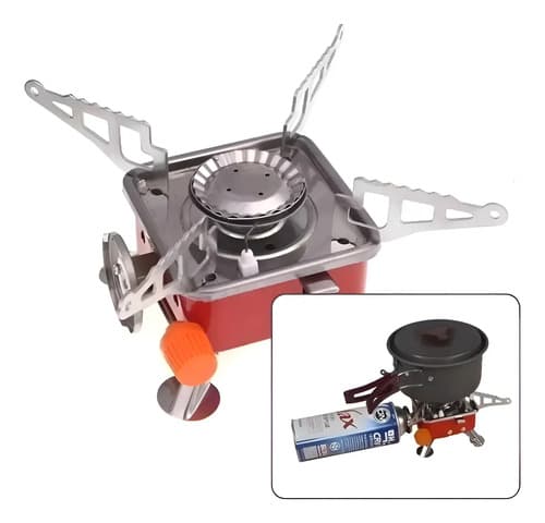 Cocinilla Anafe Portatil Compacta Para Camping Trekking Rojo