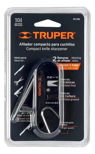 Afilador De Cuchillos Cuerpo Abs De Bolsillo Truper Afi-cum Negro