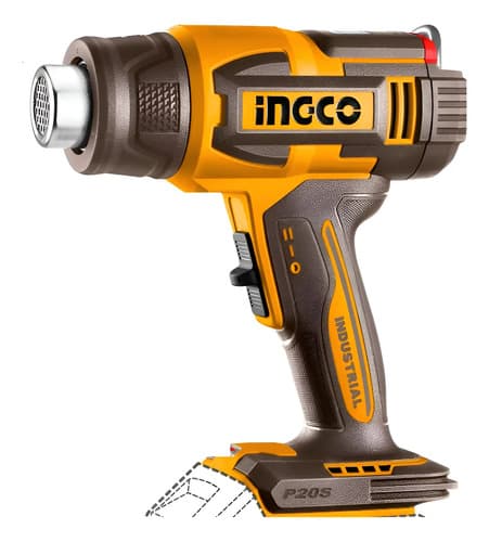 Pistola De Calor 20v P20s Display Lcd Temp Ajustable 30-550° Naranja Claro