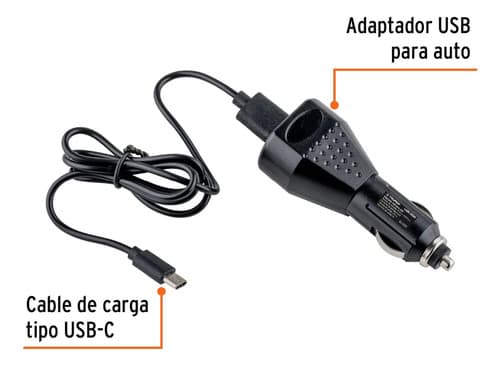 Foco Truper / 2000 Lúmenes / Recargable / 12 H De Duración Color De La Linterna Negro Color De La Luz Blanco Y Rojo
