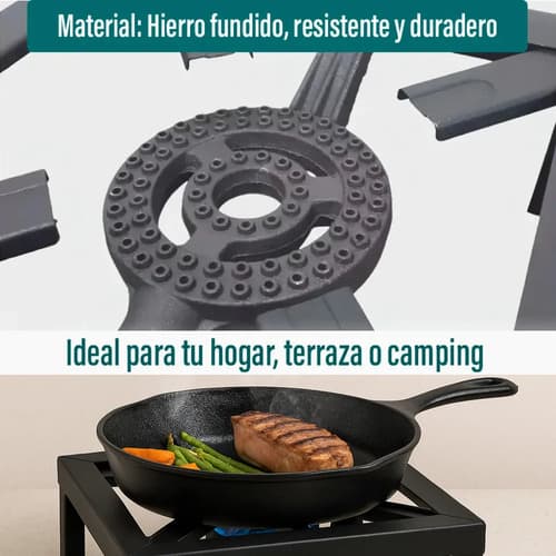 Anafe Portátil Outter 1 Hornalla Negro Gas Envasado Camping