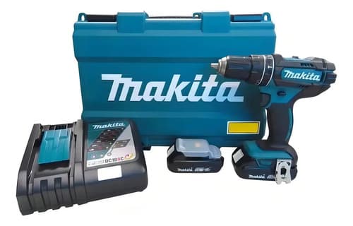 Taladro Percutor Atornillador Inalámbrico De 13mm Makita Dhp482rae + Accesorio Turquesa