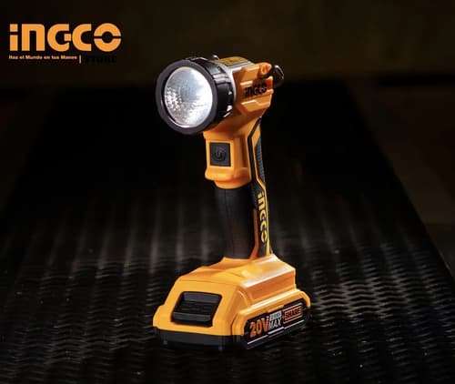 Linterna Led 20v A Batería 3.2w Recargable Portatil Camping Blanco Amarillo