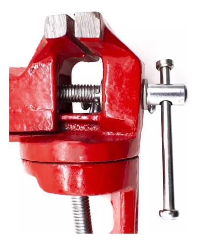 Morsa De Mesa 50mm Giratoria Tom250 Rojo