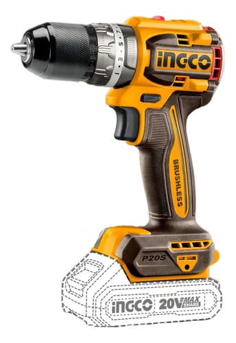 Atornillador Percutor 20v Brushless 60nm Ingco Cidli206021 Color Naranja Oscuro