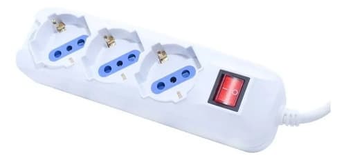 Alargue Led Life 3 Tomas Schuko 3m Con Llave Modelo Sl3503-3m Blanco