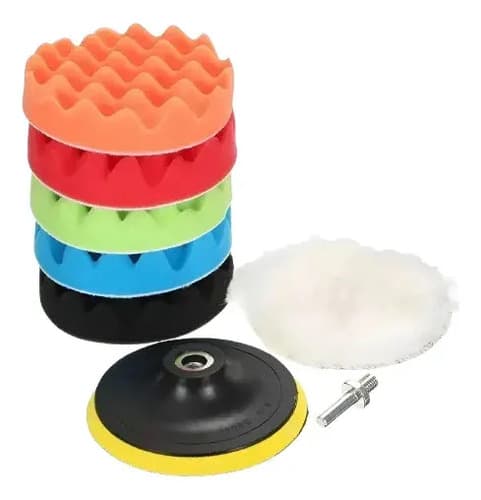 Kit Pulido Para Taladro Brillo 3 Pulgadas   7 Articulos Azul