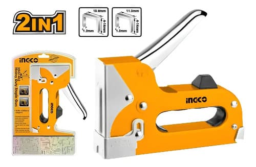 Engrampadora Manual Ingco De Acero Para Grapas Y Clavos De 4-14mm