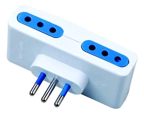 Adaptador De Enchufe Modular Electroimporta 4 Puertos Para Tomas De 3 Patas