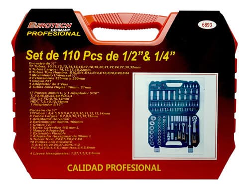 Juego 110 Tubos Dados Puntas Llaves Cricket Y Accesorios