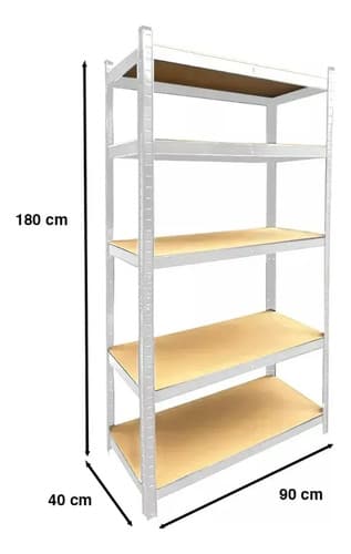 Estanteria Metalica Encastrable 5 Estantes 90x40x180 Cm Color Plateado