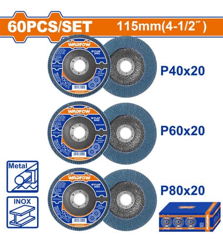 Set X60 Disco Flap P80, P60, P40 Wadfow Wyl1355 Azul