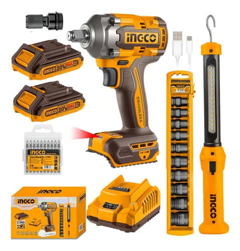 Kit Llave Impacto 20v + Linterna Rec + Dad Cosli23011 Ingco