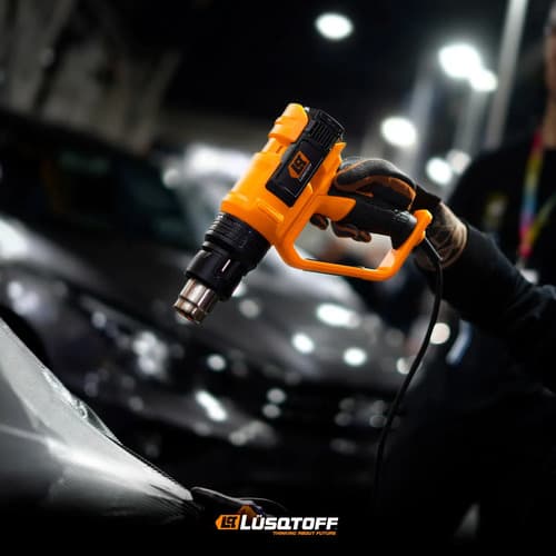Pistola De Calor 2000w Lusqtoff 50o A 600oc + 4 Boquillas Naranja Y Negro