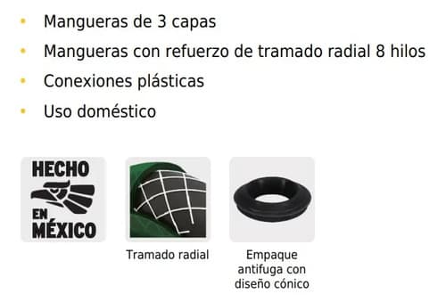 Manguera Para Jardín 1/2 Reforzada 3 Capas 20m Pretul 25018 Color 52014 Verde Oscuro