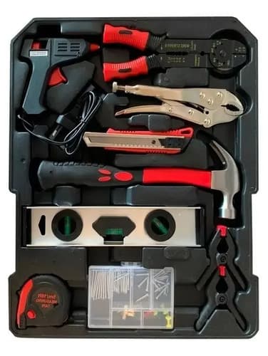 Valija Caja De Herramientas Manuales, 386 Piezas, Completa Plateado