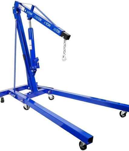 Pluma Hidraulica 2ton Para Motores Bomba Doble Plegable Azul