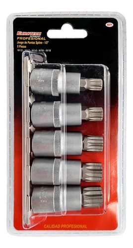 Puntas Spline Multiestría M10-18 Dado Enc. 1/2 | Eurotech