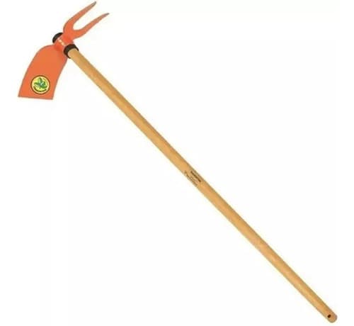 Kit Jardineria Escardillo + Escoba Jardin Naranja Tramontina Madera